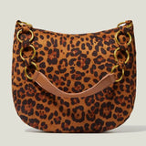 Leopard Print Ladies Underarm Bag Thick Chain Shoulder Bag