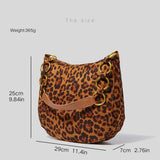 Leopard Print Ladies Underarm Bag Thick Chain Shoulder Bag