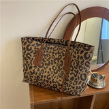 Leopard Print Large Handbag Retro Shoulder Bag