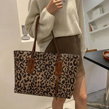 Leopard Print Large Handbag Retro Shoulder Bag