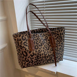 Leopard Print Large Handbag Retro Shoulder Bag