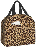 Leopard Print Lunch Bag Insulated Reusable Thermal Tote Bag for Women Men