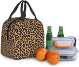 Leopard Print Lunch Bag Insulated Reusable Thermal Tote Bag for Women Men