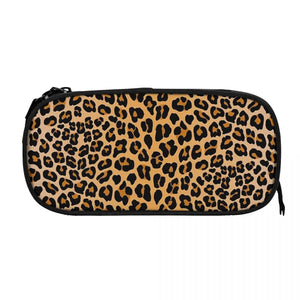 Leopard Print Pen Box Student School Anime Zipper Pen Bag Child Stationery Bag