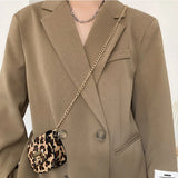Leopard Print Waist Pack Bag Fanny Pack Chain Pouch Travel Female