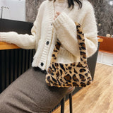 Leopard Print Women's Handbag - Retro Armpit Style