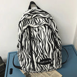 Leopard Printing Backpack Canvas Travel Bag Large Capacity Shoulder Rucksack