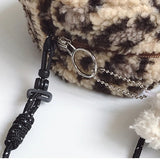 Leopard Crossbody Bag Retro Plush Small Round Bag Ladies Shoulder Bag
