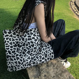 Leopard Shoulder Bags Women Large Capacity Students College Handbags