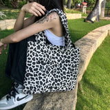 Leopard Shoulder Bags Women Large Capacity Students College Handbags