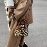 Leopard Totes Crossbody Bag Winter High-quality PU Leather Women's Handbag