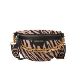 Leopard Thick Chain Fanny Packs Belt Pouch Waist Bag Women?s PU Leather