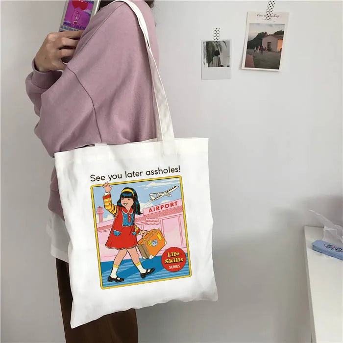 Women Canvas Large Capacity Vintage Harajuku Casual Shoulder Bag