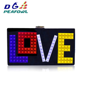 Acrylic Woman Messenger Wallet Lady Evening Bags Handbag Casual Shoulder Bag Clu