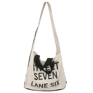Women's Letter Canvas Crossbody Bag Tote Shopping Eco Bag