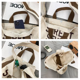 Women's Letter Canvas Crossbody Bag Tote Shopping Eco Bag