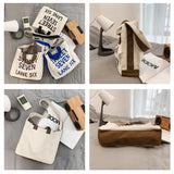 Women's Letter Canvas Crossbody Bag Tote Shopping Eco Bag