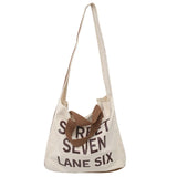 Women's Letter Canvas Crossbody Bag Tote Shopping Eco Bag
