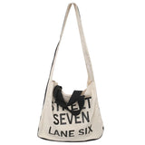 Women's Letter Canvas Crossbody Bag Tote Shopping Eco Bag
