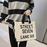 Women's Letter Canvas Crossbody Bag Tote Shopping Eco Bag