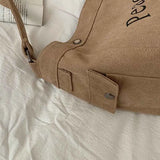 Letter Canvas Large-capacity Tote Bag Soft Texture Light All-match Messenger
