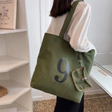 Letter Canvas Women Shoulder Bag Travel Lady Bag Tote Canvas Messenger Bag