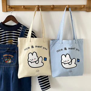 Letter Cartoon Prints Women's Shoulder Bag Rabbit Underarm Bag for Girls