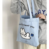 Letter Cartoon Prints Women's Shoulder Bag Rabbit Underarm Bag for Girls