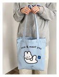 Letter Cartoon Prints Women's Shoulder Bag Rabbit Underarm Bag for Girls