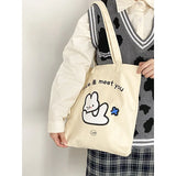 Letter Cartoon Prints Women's Shoulder Bag Rabbit Underarm Bag for Girls