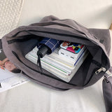 Letter Decors Canvas Bag for Women Large Capacity Casual Shoulder Bag