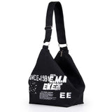 Letter Decors Canvas Shoulder Bag Large Capacity Tote Bag