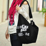 Letter Decors Canvas Shoulder Bag Large Capacity Tote Bag