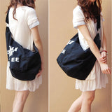 Letter Women Canvas Shopping Shoulder Bag Female Crossbody Bags