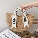 Semi-Circle Fairy Straw Woven Bags for Ladies