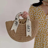 Semi-Circle Fairy Straw Woven Bags for Ladies