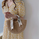 Semi-Circle Fairy Straw Woven Bags for Ladies