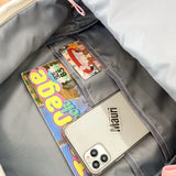 Letter Embroidery School Backpack For Teenage Girls Waterproof Nylon Bagpack