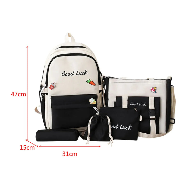 Canvas Pen Pouch Crossbody Bag Multi-Function Travel Backpack