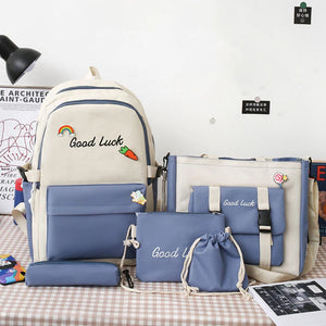 Canvas Pen Pouch Crossbody Bag Multi-Function Travel Backpack