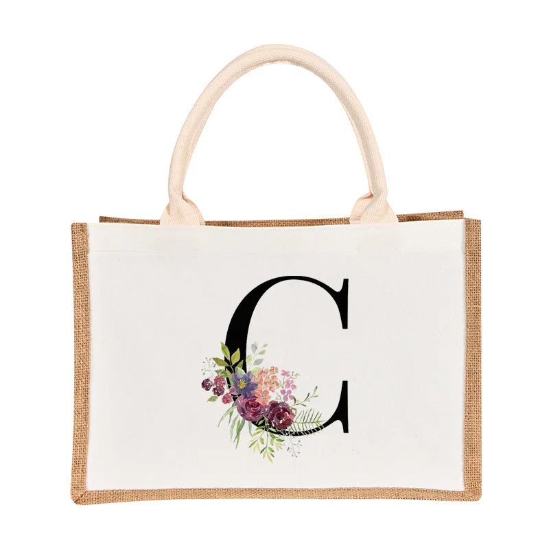 Jute Shopping Tote Bags Eco Friendly Reusable Grocery Handbag Storage Bag