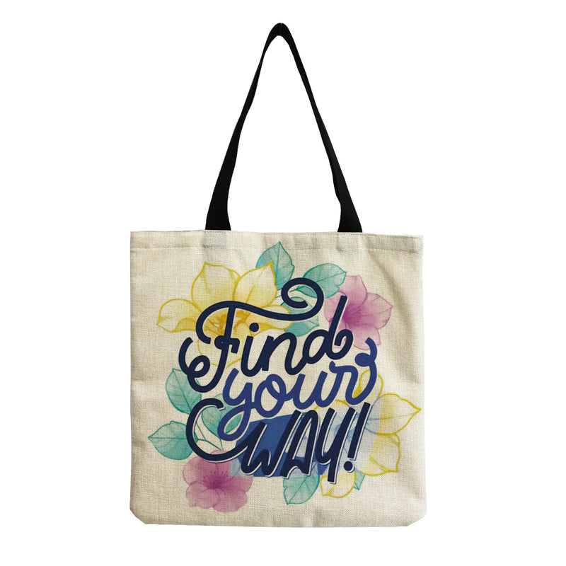 Alphabet Floral Women's Shoulder Bag Eco Friendly High Capacity