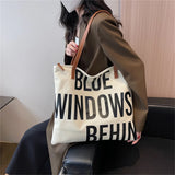 Letter Pattern High Canvas Women's Bag Large Capacity Ladies Shoulder Bag