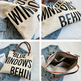 Letter Pattern High Canvas Women's Bag Large Capacity Ladies Shoulder Bag