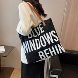 Letter Pattern High Canvas Women's Bag Large Capacity Ladies Shoulder Bag