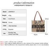 Letter Pattern High Canvas Women's Bag Large Capacity Ladies Shoulder Bag