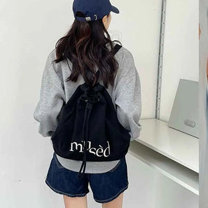 Drawstring Canvas Large Capacity Backpack