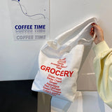 Girls Canvas Handbag Large Capacity Women Tote Shoulder Bag