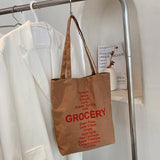 Girls Canvas Handbag Large Capacity Women Tote Shoulder Bag