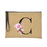 Letter Print Wallet Women Large Wrist Purses Female Clutch